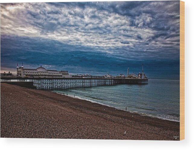 Brighton Pier Wood Print featuring the photograph Seven AM on Brighton Seafront by Chris Lord