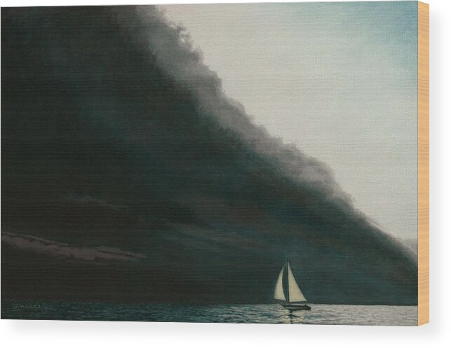 Sailing Wood Print featuring the painting Shadow Work by Allan OMarra