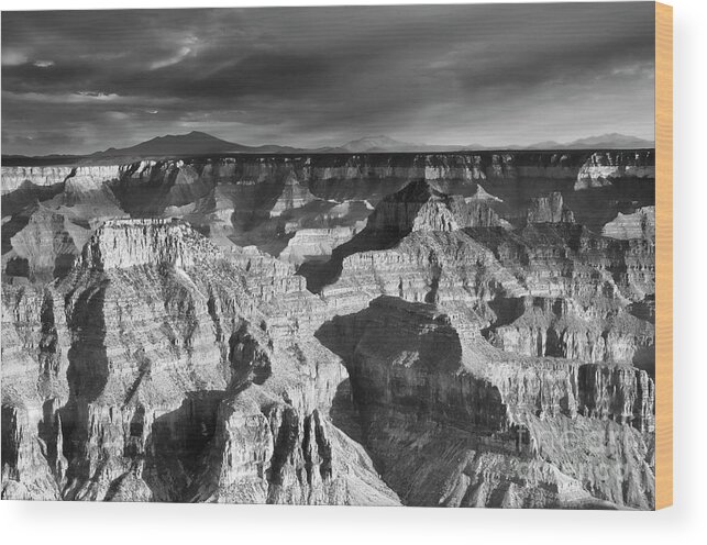 Bright Angel Point Trail Wood Print featuring the photograph Shadows on the Grand Canyon by Tamara Becker