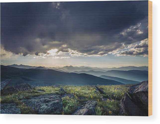 American West Wood Print featuring the photograph Shadows Over Mountains by Chris Bordeleau