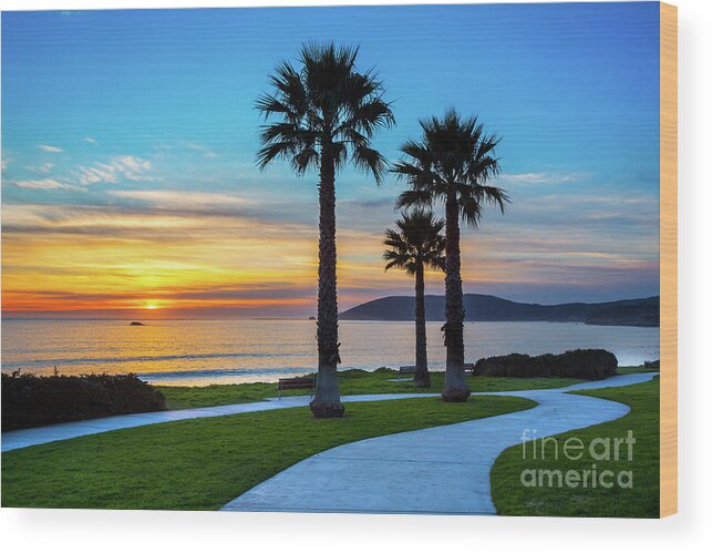 Sunset Wood Print featuring the photograph Shell Beach Sunset by Mimi Ditchie