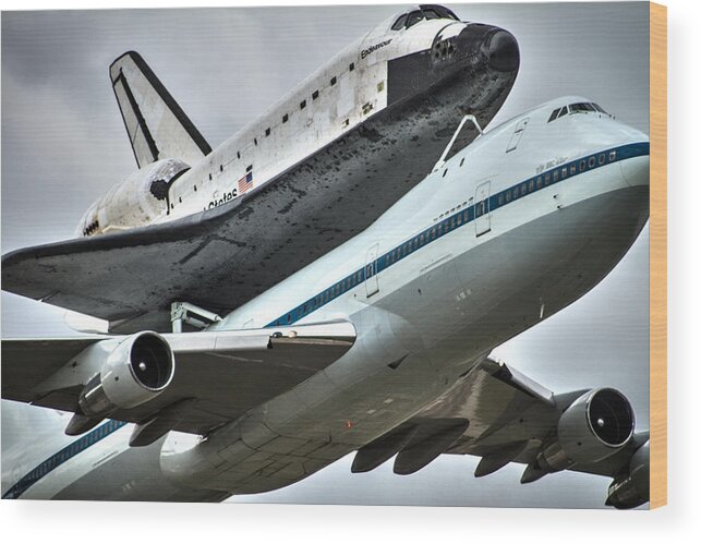 Space Wood Print featuring the photograph Shuttle Endeavour by Chris Multop