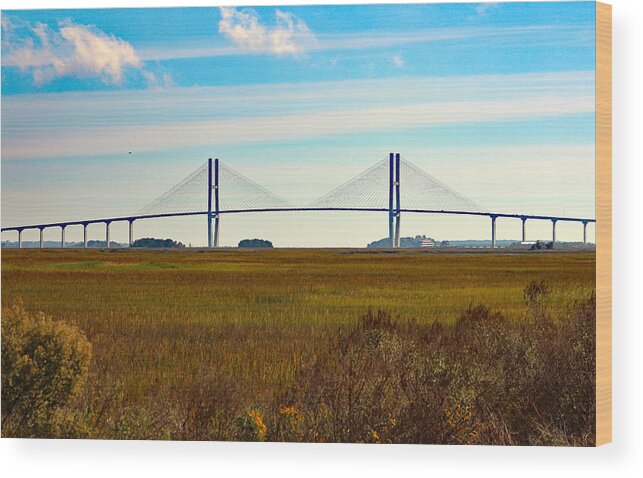 Nature Wood Print featuring the photograph Sidney Lanier Bridge by DB Hayes