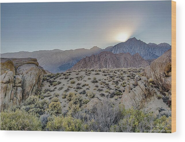 Landscape Wood Print featuring the photograph Sierra sunrays by Gaelyn Olmsted
