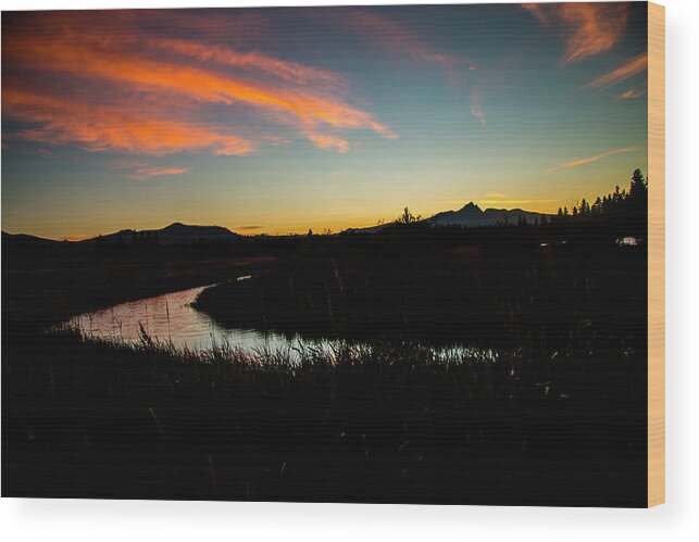 Mount Jefferson Wood Print featuring the photograph Silhouette Sunset by Doug Scrima
