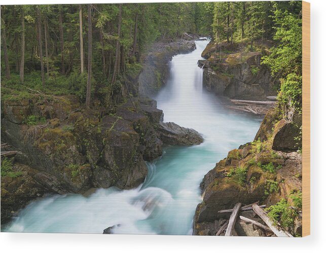 Mount Rainier National Park Wood Print featuring the photograph Silver Falls Washington by Brian Bonham