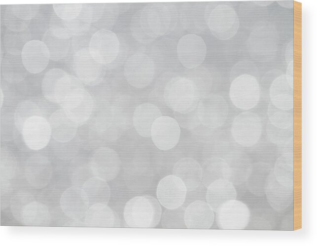 Bokeh Wood Print featuring the photograph Silver Grey Bokeh Abstract by Peggy Collins