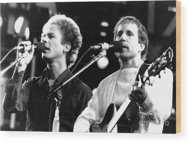 Simon & Garfunkel Wood Print featuring the photograph Simon and Garfunkel 1982 by Chris Walter