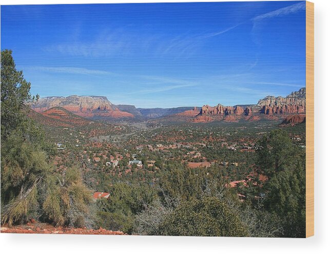 Sedona Wood Print featuring the photograph Sky Mountain View by Gary Kaylor