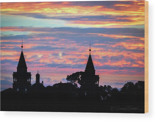 Sunrise Wood Print featuring the photograph Skyline sunrise by Stacey Sather