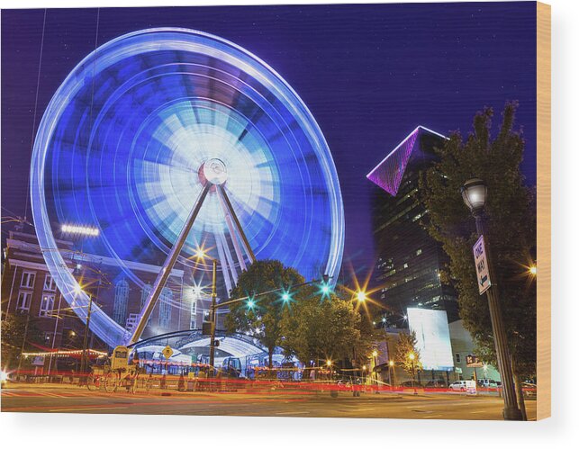 Skyview Wood Print featuring the photograph Skyview Atlanta by Mark Andrew Thomas