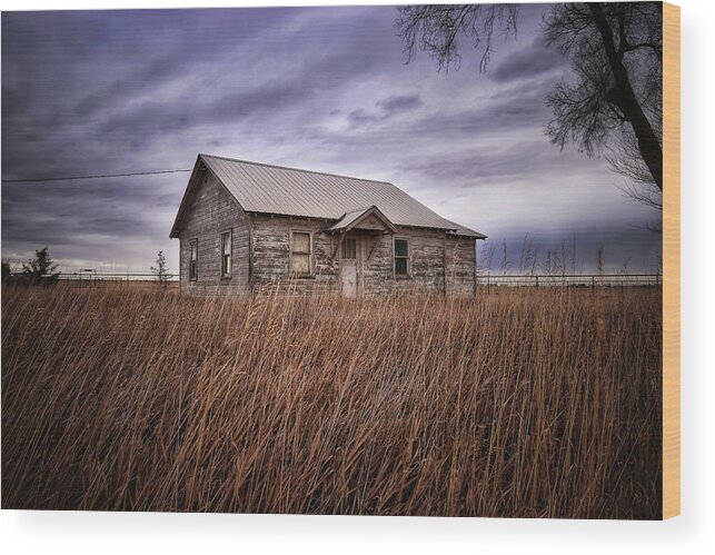 House Wood Print featuring the photograph Sleepy House on the Prairie by Christopher Thomas