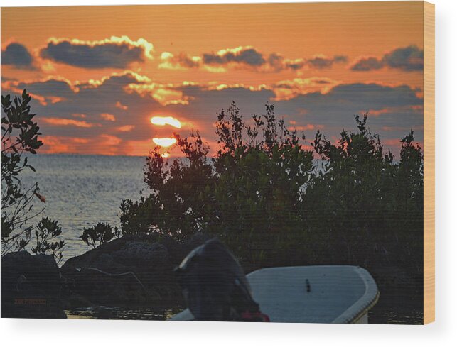 Keys Wood Print featuring the photograph Small Boat Key Largo Sunrise by Ken Figurski