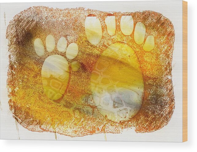Small Feet And Big Feet Wood Print featuring the photograph Small feet and Big feet 14 by Jean Francois Gil