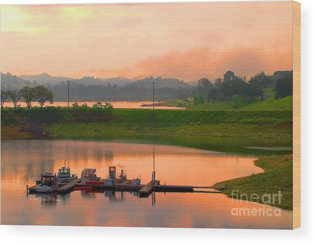 Boat Wood Print featuring the photograph Small Lake Boat Dock by Richard J Thompson 