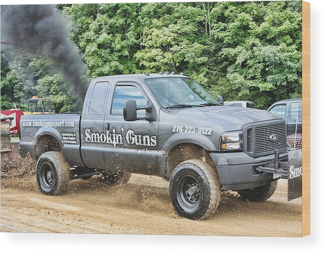 Truck Wood Print featuring the photograph Smokin' Guns by Denise Romano