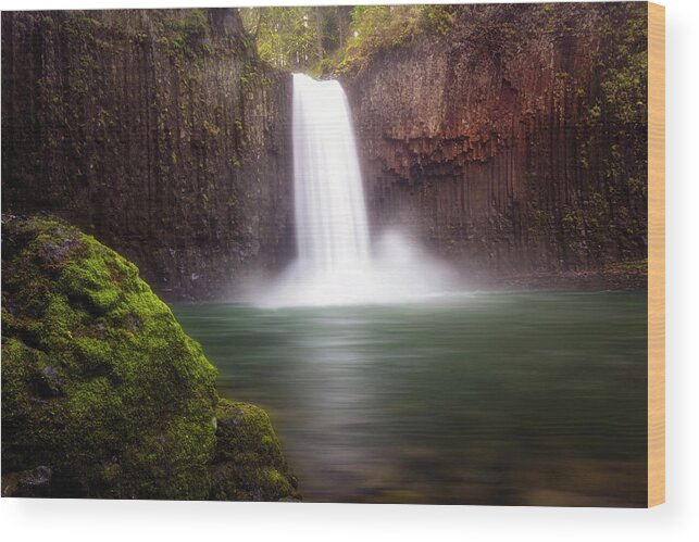 Abiqua Falls Wood Print featuring the photograph Smooth Morning by Nicki Frates