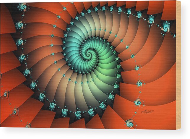 Fractal Wood Print featuring the digital art Snails on the Way by Jutta Maria Pusl