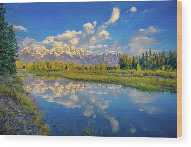 Adventure Wood Print featuring the photograph Snake River Reflection Grand Teton by Scott McGuire