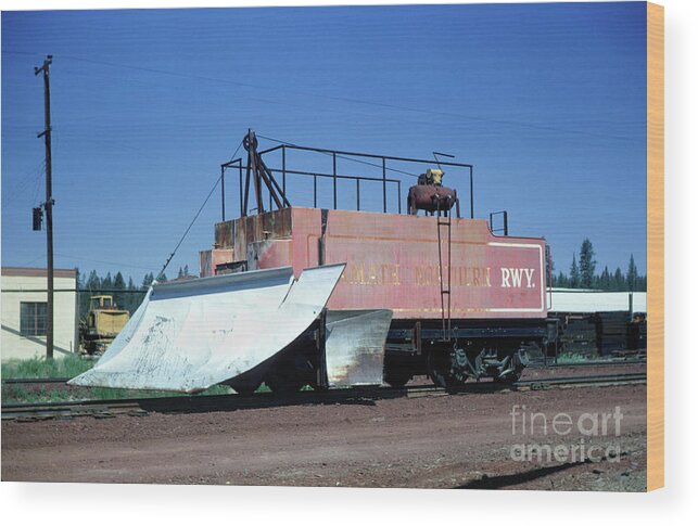 Snow Plow Wood Print featuring the photograph Snow Plow, Klamath Northern Railway, Oregon by Wernher Krutein