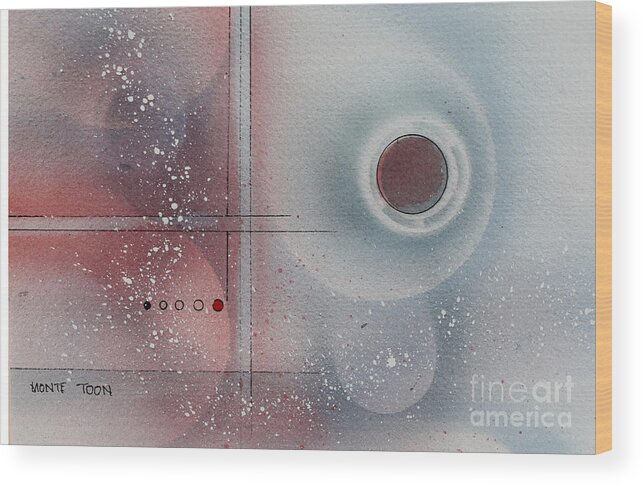 Abstract Original Watercolor Wood Print featuring the painting Snow Powder by Monte Toon