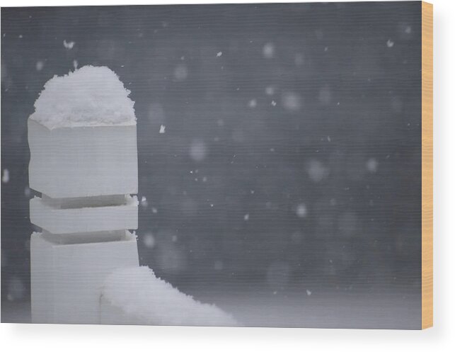 Snow Wood Print featuring the photograph Snowy Post by Ross Powell