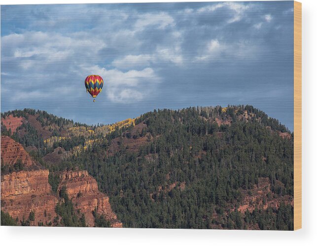 Hot Air Balloon Wood Print featuring the photograph Soaring by Jen Manganello