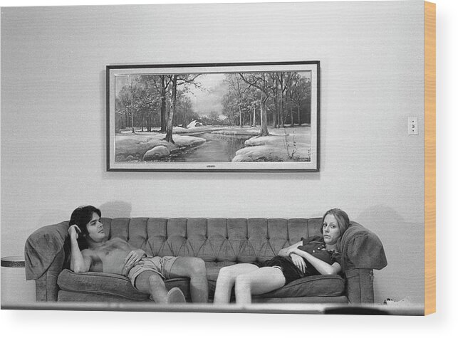 Sofa Art Wood Print featuring the photograph Sofa-Sized Picture, With Light Switch, 1973 by Jeremy Butler