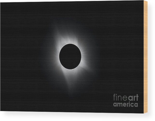 Eclipse Wood Print featuring the photograph Solar Corona by David Watkins