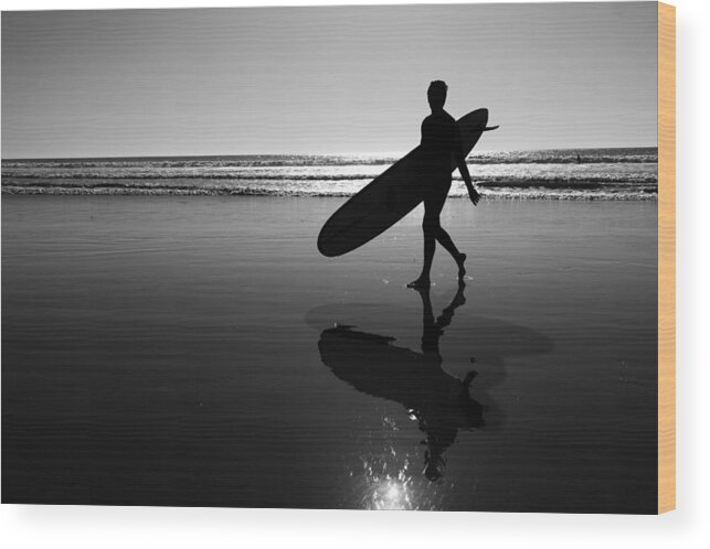 Surf Wood Print featuring the photograph Solitary by Jeffrey Ommen