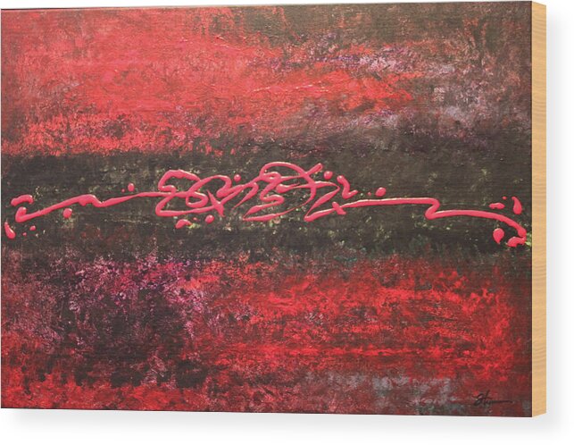 Acrylic Wood Print featuring the painting Something in Red by Todd Hoover