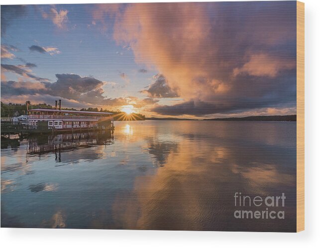 2018 Wood Print featuring the photograph Songo River Queen II Sunset by Craig Shaknis