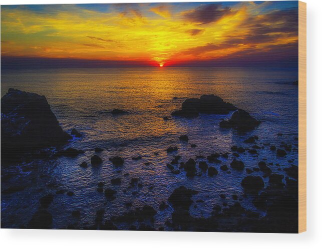 Pacific Wood Print featuring the photograph Sonoma Coast Sunset by Garry Gay