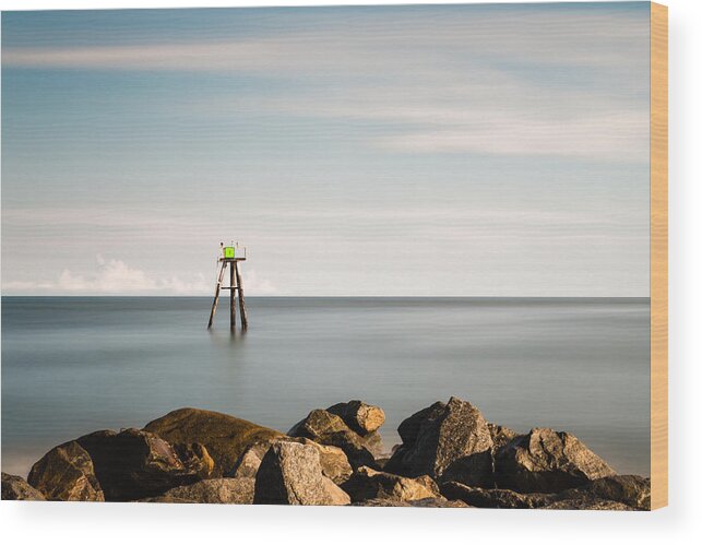 Murrells Inlet Wood Print featuring the photograph South Jetty Marker by Ivo Kerssemakers