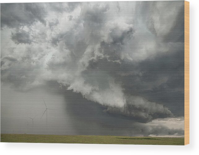 Nature Wood Print featuring the photograph South Plains Hail Core by Scott Cordell
