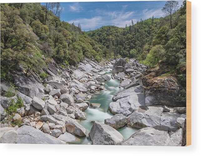 Yuba River Wood Print featuring the photograph South Yuba River Long Exposure by Robin Mayoff