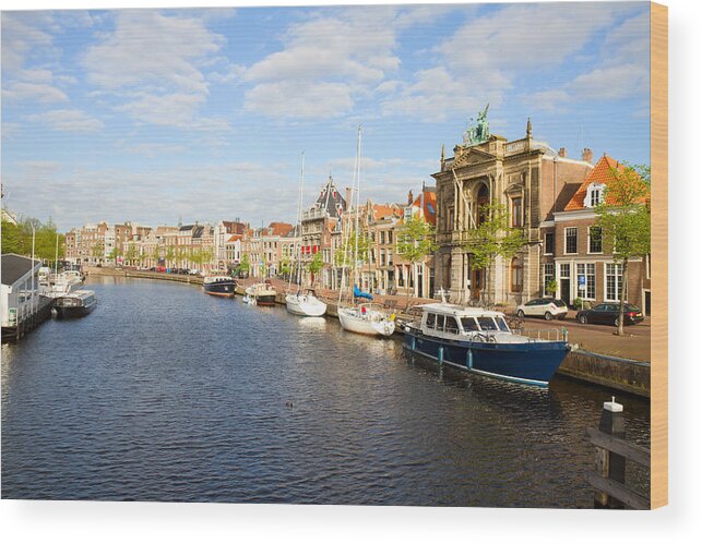 Haarlem Wood Print featuring the photograph Spaarne and Haarlem by Anastasy Yarmolovich