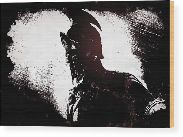 Spartan Warrior Wood Print featuring the painting Spartan Hoplite - 18 by AM FineArtPrints