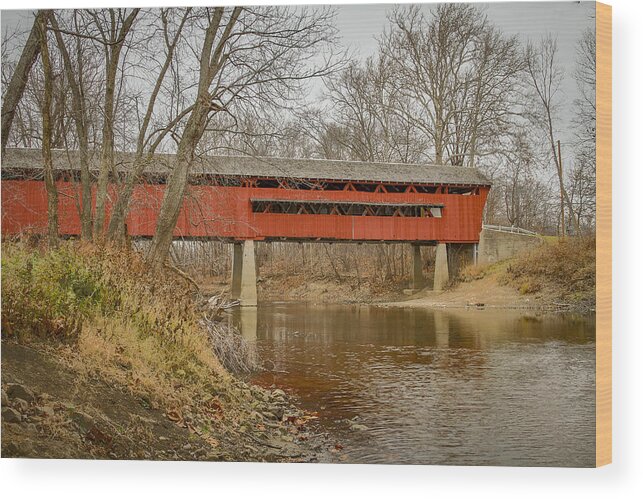 America Wood Print featuring the photograph Spencerville/Coburn covered bridge by Jack R Perry