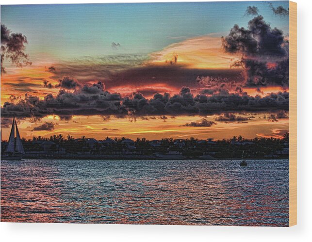 Sunset Wood Print featuring the photograph Spicy Sunset by Joetta West
