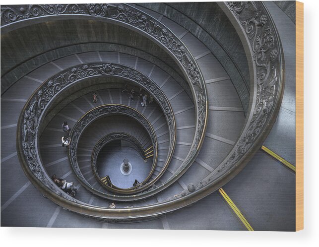 Spiral Staircase Wood Print featuring the photograph Spiral Staircase by Maico Presente