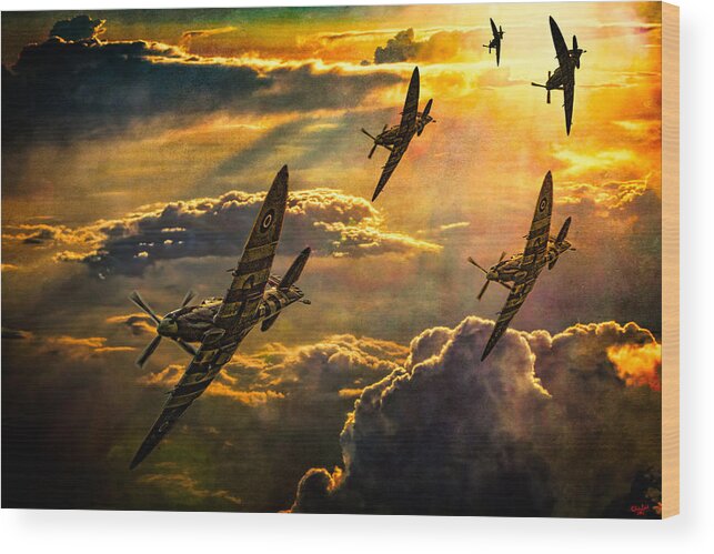 Fighter Wood Print featuring the photograph Spitfire Attack by Chris Lord