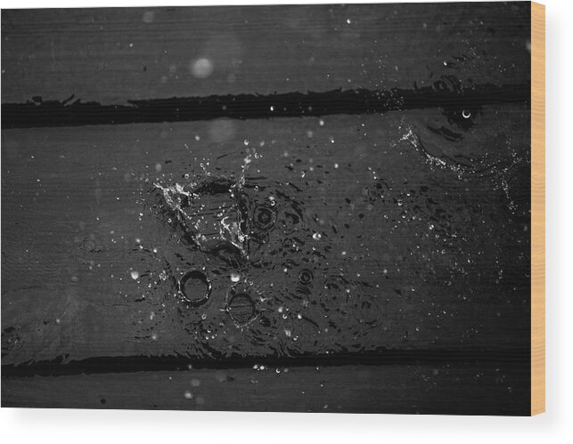 White Wood Print featuring the photograph Splashes on deck by Digiblocks Photography