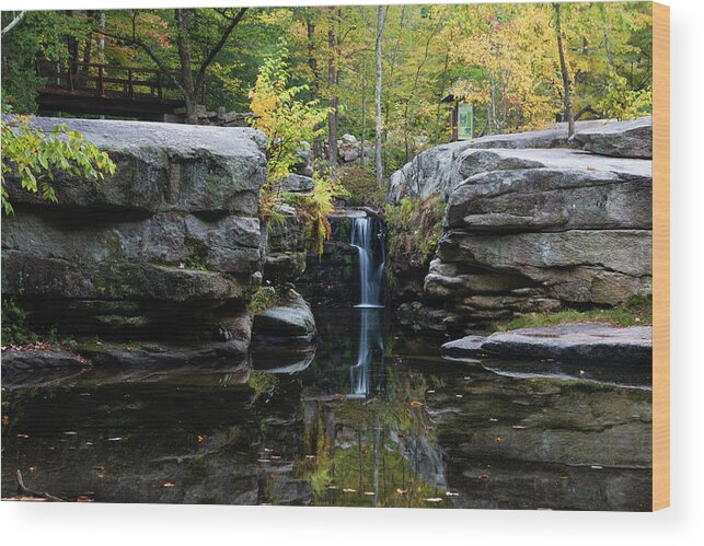 Waterfall Wood Print featuring the photograph Split Rock in October #1 by Jeff Severson