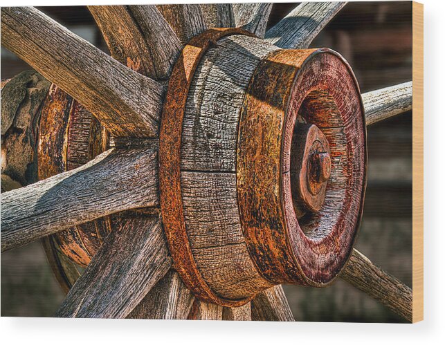 Spokes Wood Print featuring the photograph Spokes by Peter Kennett