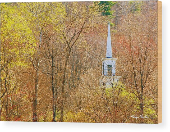 Landscape Wood Print featuring the photograph Spring Church by Harry Moulton