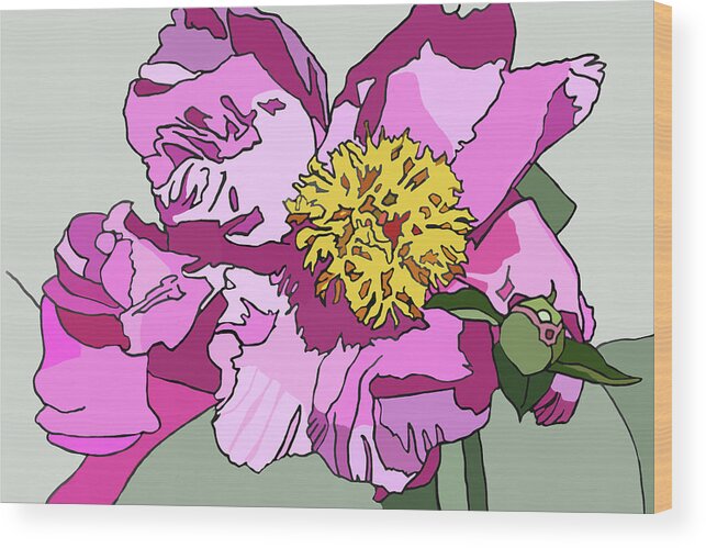 Pink Wood Print featuring the painting Spring Pink by Jamie Downs