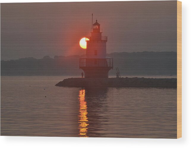 Spring Point Ledge Wood Print featuring the photograph Spring Point Ledge Sunrise by Colleen Phaedra