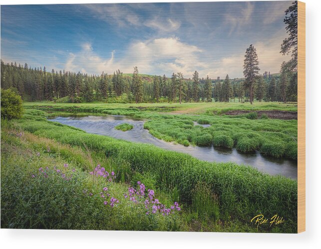 Washington Wood Print featuring the photograph Spring River Valley by Rikk Flohr