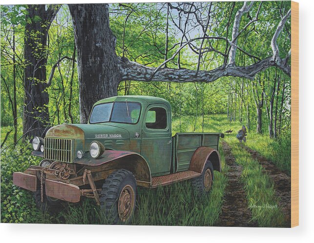 Dodge Wood Print featuring the painting Springtime Power by Anthony J Padgett